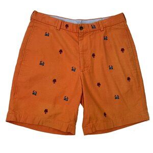 Brooks Brothers Mens 34 Orange Lobster Crab Embroidered Shorts